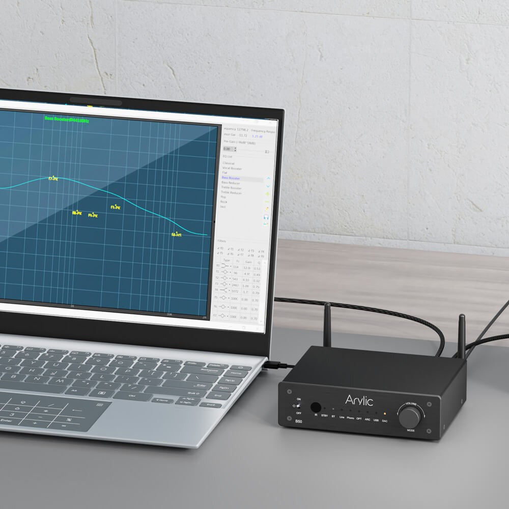 Arylic B50 Bluetooth 5.2 Transmitter Receiver AptX HD Audio Adapter Wireless Audio Amplifier for TV Home Headphones Stereo