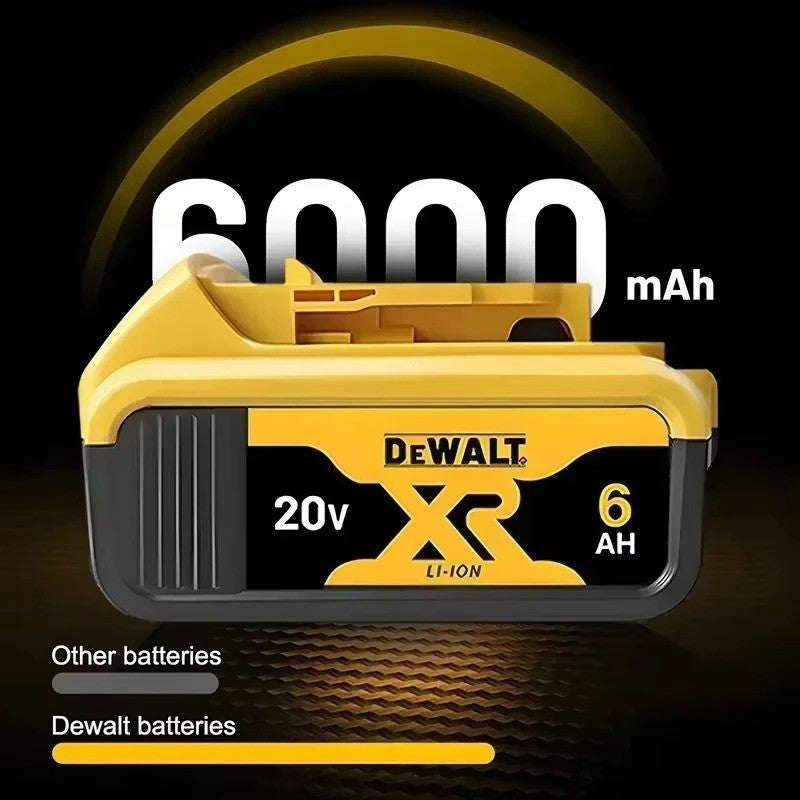 Bateria recarregável de íons de lítio DHL Ship DEWALT 20V 6.0Ah para ferramentas elétricas, substituição de bateria max DCB184 DCB200 DCB182 DCB180 DCB181