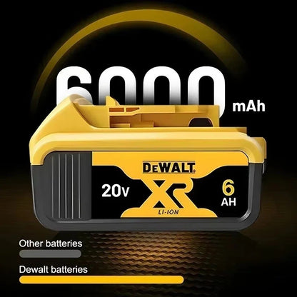 Bateria recarregável de íons de lítio DHL Ship DEWALT 20V 6.0Ah para ferramentas elétricas, substituição de bateria max DCB184 DCB200 DCB182 DCB180 DCB181