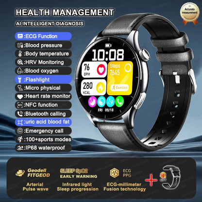 XIAOMI 704505 Novo Smartwatch ECG+PPG Preciso Ácido Úrico Lipídios Pressão Análise Corporal Smartwatch Masculino Chamada BT NFC