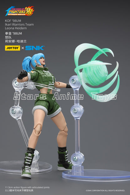 Original JOYTOY 1/18 Action Figure SNK KOF'98UM Ikari Warriors Team Leona Heidern/Ralf Jones/Clark Still Modelo de Brinquedo