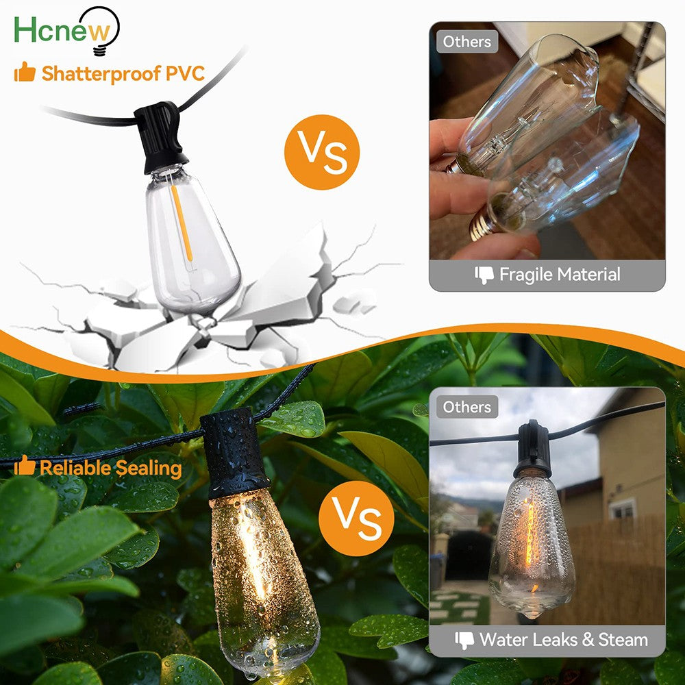 Shatterproof ST38 Plastic Outdoor String Lights Waterproof LED Garden Light Garland Connectable Retro Festoon Decoration Light