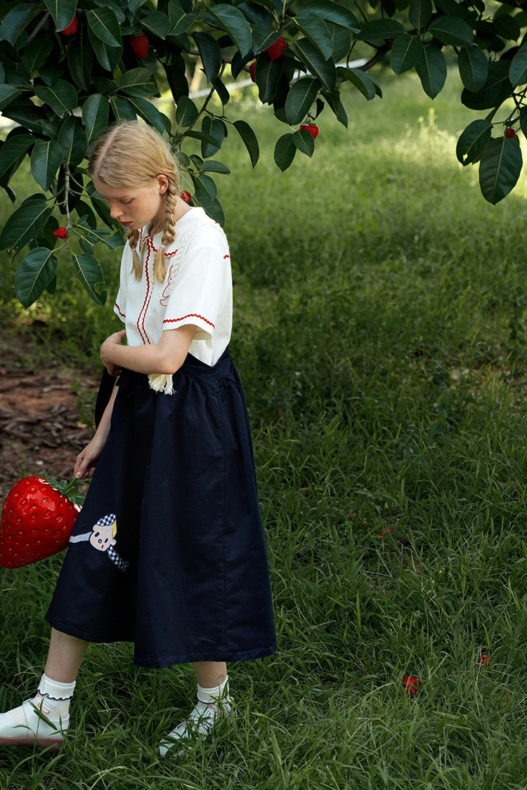 Fall Spring Original Indie Chic Design Harajuku Women Suspender Skirt Straps Dress Mid-calf Length A-line Spaghetti Strap Dress