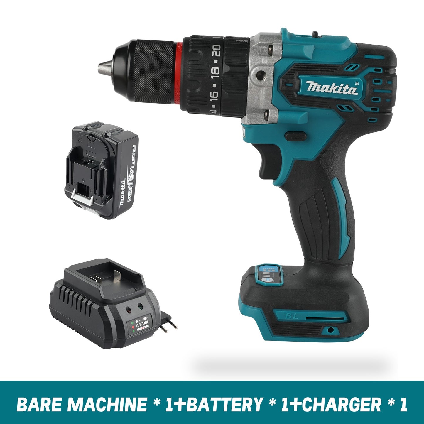 Makita DDF487 Parafusadeira/Furadeira Eletromecânica a Bateria de Lítio Brushless para Bateria Makita 18V