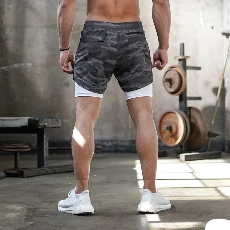 Men's Anime Hunter x Hunter Gym Shorts Bilayer 2-in-1 Breathable Quick-drying Absorb Sweat Sports Short Gym Jogging Pants