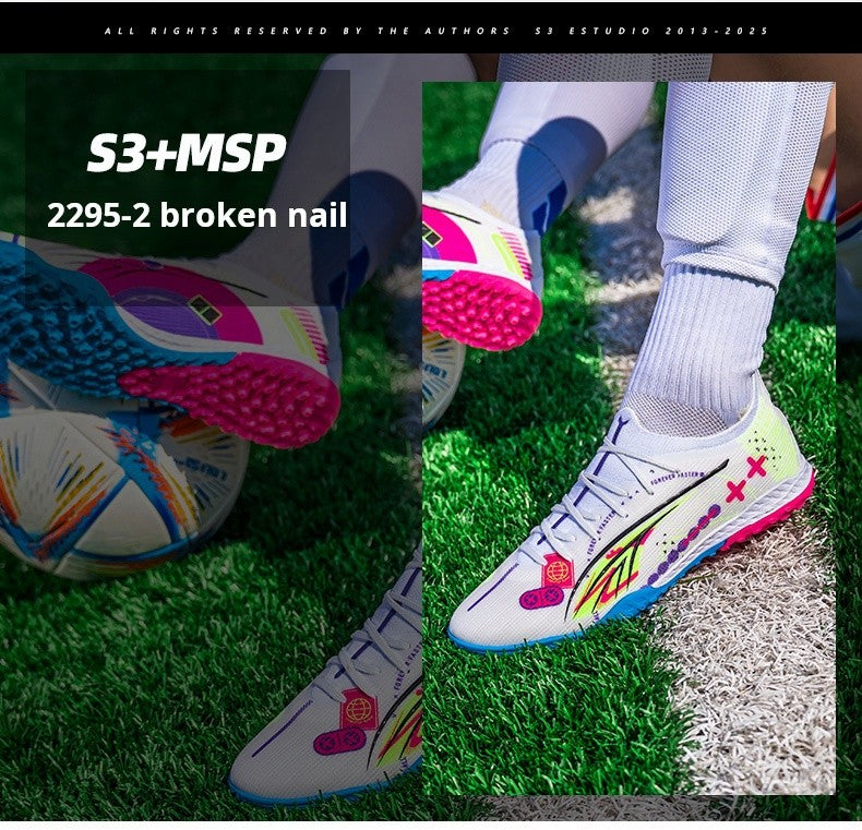 Soccer Shoes Men's Football Field Boots Grass Training Society Sports Soccer Cleats Without ShoeLaces Crampons De Football