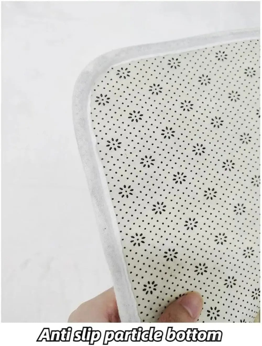 VIKAMA 1PC Winter Christmas Floor Mat 2D Print White Snowflake Pattern Bathroom Kitchen Entrance Home Bedroom Holiday Decor Rug