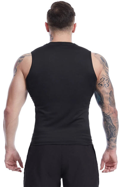 Compression Tank Top Men Gym Shirt Sleeveless Quick Dry Printing Sportswear Male Fitness Bodybuilding Vest Workout Muscle Top