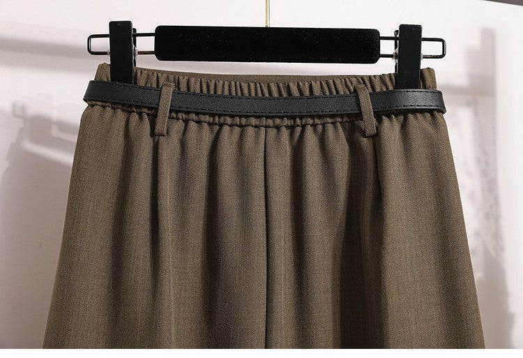 Plus Size Suit Skirts Autumn Winter Fashion New A-line Temperament Large Size Skirt Women's Solid Simplicity Casual Chic Skirt