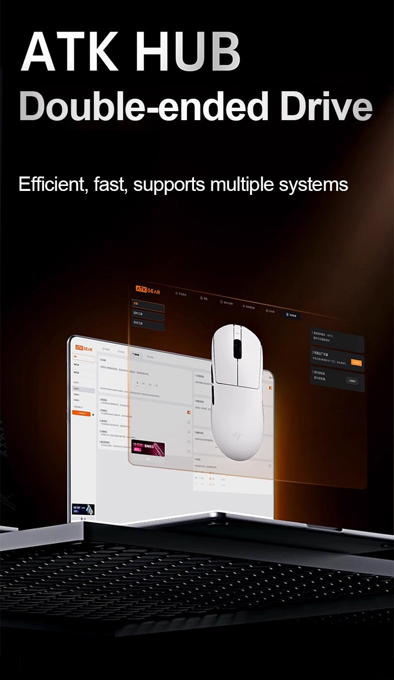 ATK Dragonfly A9 Ultra/A9 Plus Gaming Mouse Dual 8K Polling Tri Mode PAW3395/3950 Sensor Ergonomic  Esport PC Peripheral