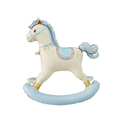 Cartoon 3D Standing Horse Foil Balloon Cartoon Matte Retro Horse Birthday Party Baby Shower Decoration Aluminum Foil Balloons