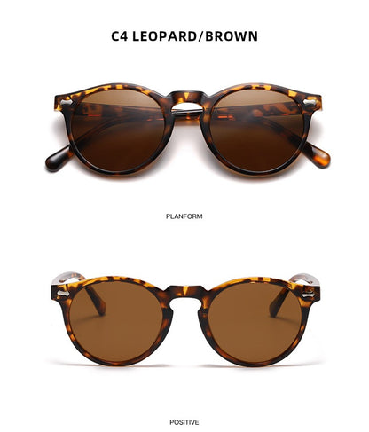 Óculos de Sol Redondos Retrô Masculinos Femininos Pequenos Moda Polarizados Óculos de Sol para Homens e Mulheres Óculos de Condução Estilo Vintage Literário