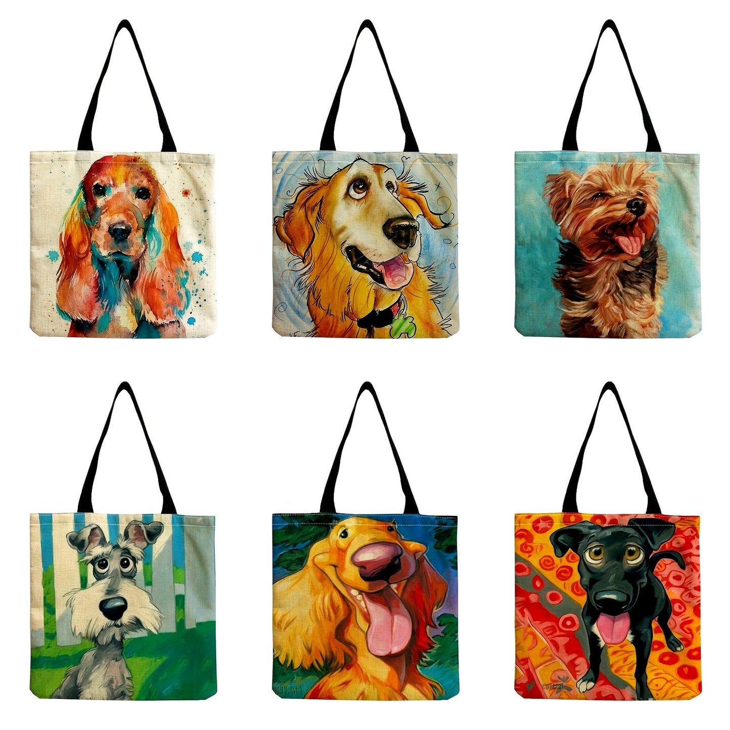 Cartoon Shoulder Bag Women Fashion Animal Dog Shopping Bag Teen Casual Bagel Dog Tote Bag Men Beagles Handbag