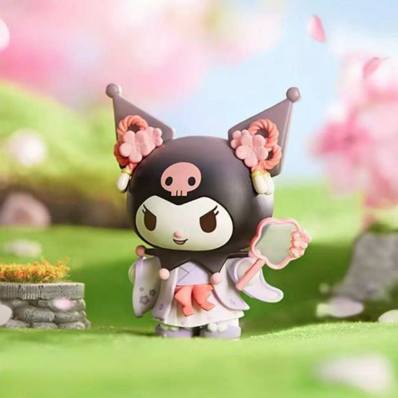 Sanrio Nova Série Flor de Rima Blind Box Kawaii Kuromi Pochacco Cinnamoroll Melody Caixa Surpresa Boneca Sacola Surpresa Decoração Brinquedo Presente