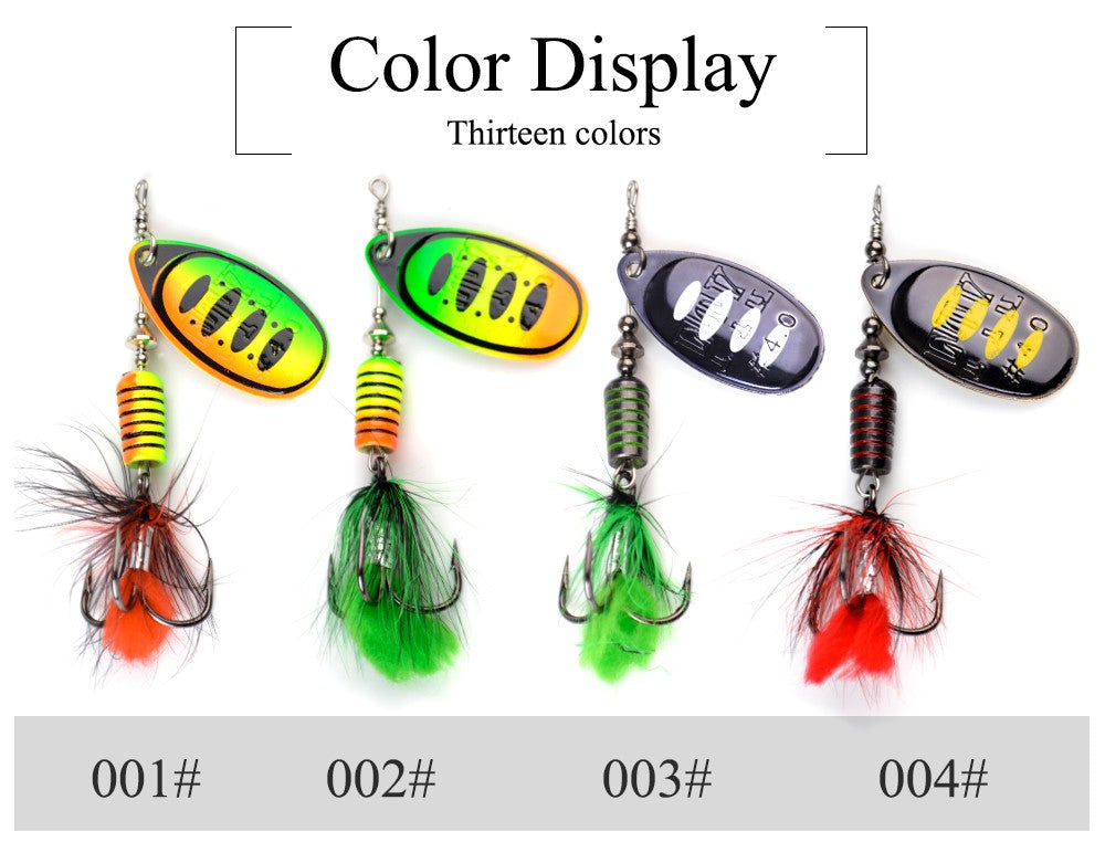 Isca de Pesca FTK Spinner Bait Colher 1pc Pena Isca para Água Salgada Acessórios Anzol Triplo Metal Isca Dura Wobblers Tackle