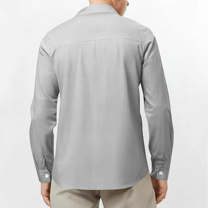Men's tops long sleeve new style shirt cotton linen cool solid color loose lapel casual beach style cardigan spring and summer