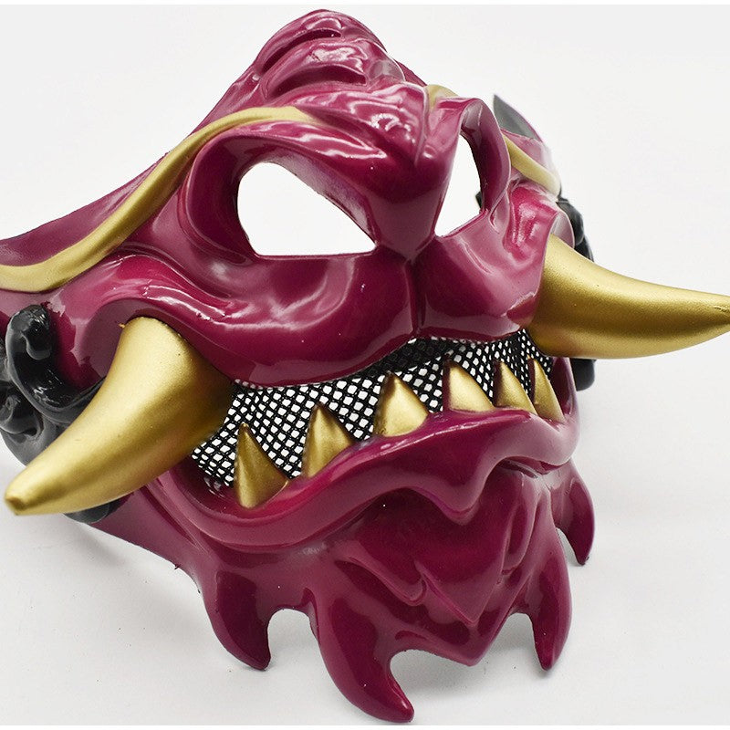 Japanese Samurai Ghost Devil Mask Halloween Devil Samurai Mask Role Playing Japanese Horror Killer Thick Plastic Mask Party Prop