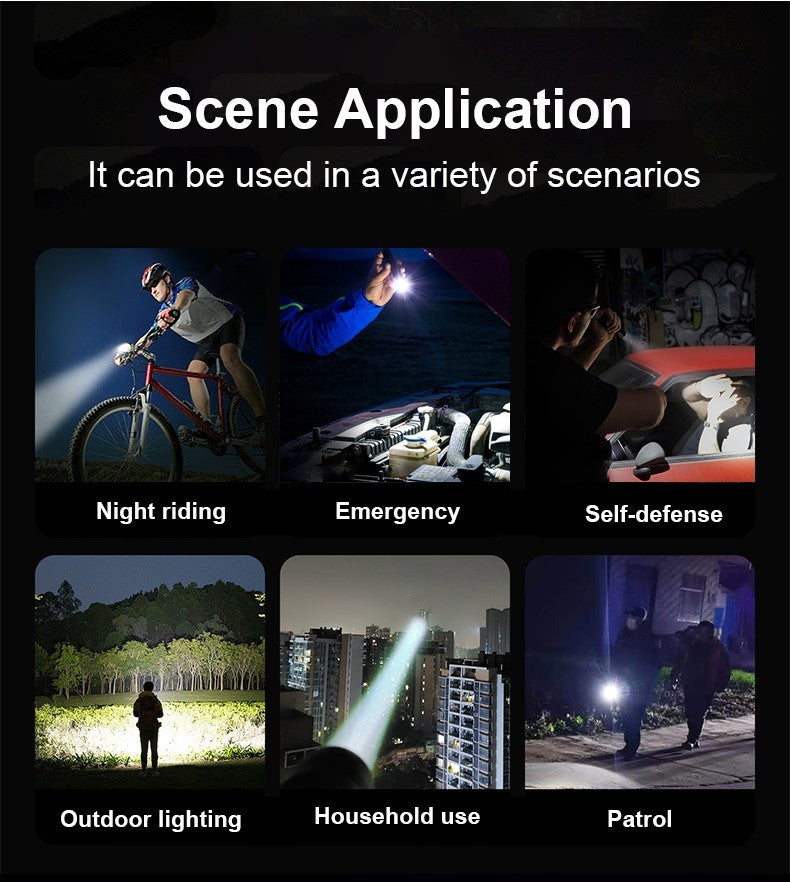 2025 New 15000mAh White Laser Flashlights 990000LM Ultra Powerful Flashlight Zoom USB Rechargeable Lantern Outdoor Camping Torch