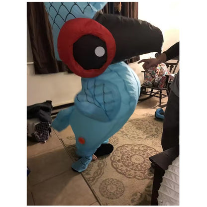 Adult Blue Parrot Inflatable Costume for Halloween Roleplay Terror Party Holiday Themed Cosplay Costume No Battery
