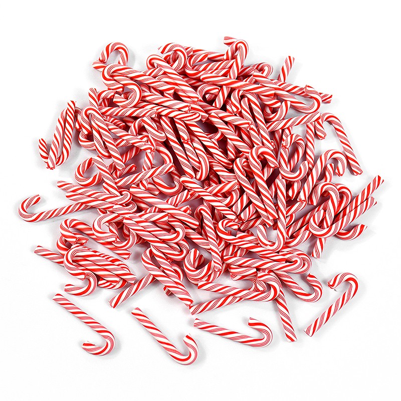 10/30/50Pcs Mini Candy Cane Christmas Decoration Red White Resin Candy DIY Crafts Xmas Pendant Navidad Home Decor 2026 New Year