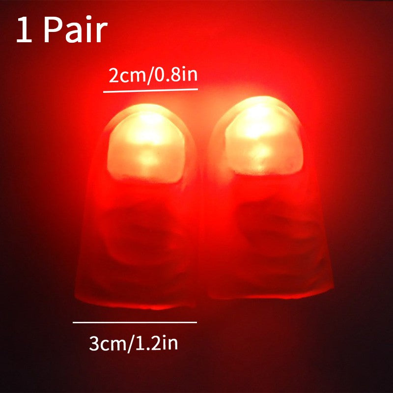 2pcs Thumb Finger Light Luminous Finger Light Magic Trick Props Halloween 2025 Decoration Glowing Fingers Glow in The Dark