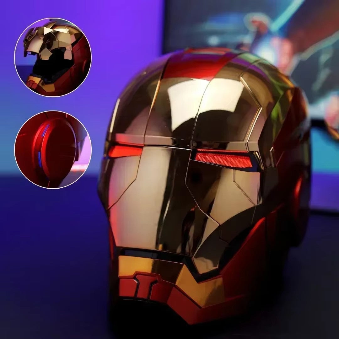 Mechahead Mk50 Jarvis Iron Man Helmet Luminous Voice Control Deformable Electric Opening Halloween Cos Mask Male Xmas Toys Gifts