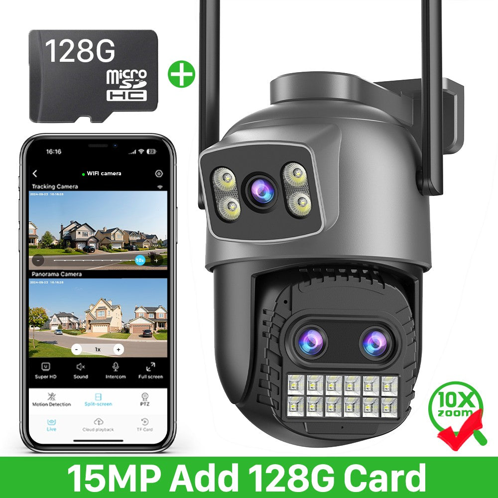 15MP 8K PTZ Wifi Camera 10X Zoom Outdoor Surveillance Camera 35M Long Distance Night Vision CCTV IP Security Camera Human Detect