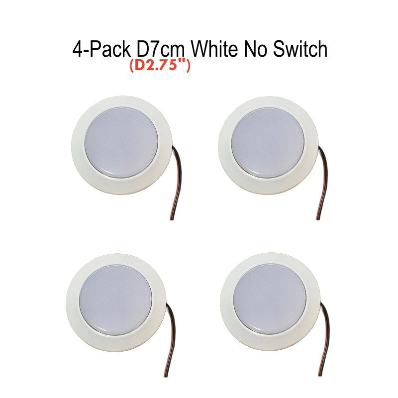 Tokili 12V/24V Dual Volt Ultra-Thin LED Puck Lights, Interior RV Marine Overhead Light, for Camper Cabin, Boat & Trailer Ceiling