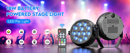 4PCS Par Light LED RGB Lights Stage Effect Lighting Projector DMX512 Sound Control DJ Disco Party Lights for Bar Club Theater