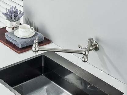 Brushed Gold Rotated Kitchen Sink Faucet Cold Water Tap Brass Basin Sink Swivel Faucets Wall Mounted Faucet