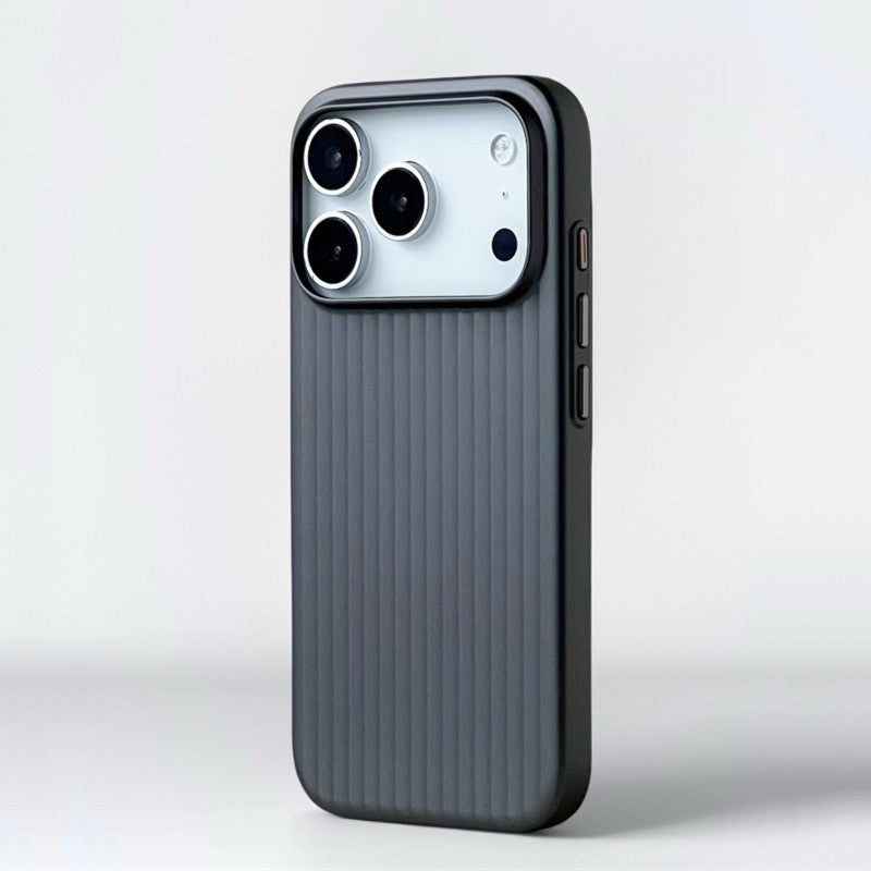 Capinha para Celular Magsafe com Listras 3D Fashion "Plating" para iPhone 17 16 15 14 Pro Max, à Prova de Choque, Carregamento Sem Fio, Capa Fosca