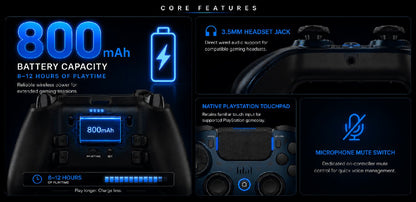 QRD Spark N7 2.4Ghz Wireless Controller for PS4/PS3/PC Direct Connect Hall Effect Vibration Effect Gamepad For PS5 Via Converter