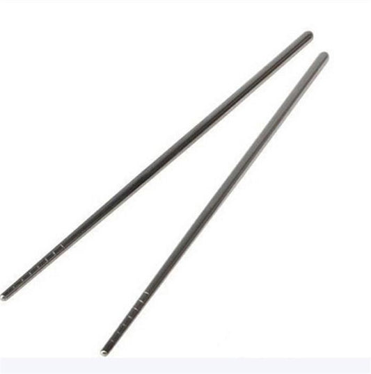 1/5 Pair Portable Metal Chopsticks Non-slip Stainless Steel Chop Sticks Reusable Food Sticks Sushi Baguette Tableware Tool