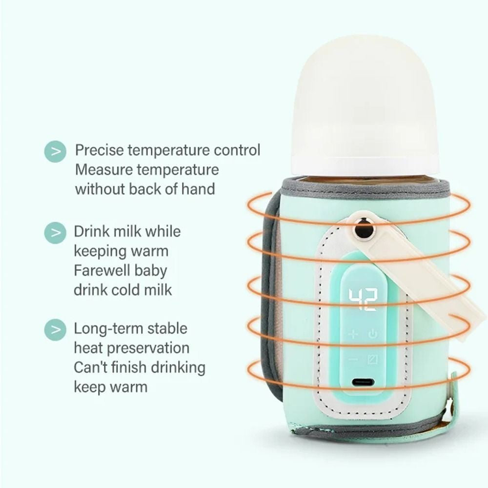 LED Display Portable Baby Bottle Warmer Smart Temperature Control 24H Constant Temperature Milk Bottle Insulation Sleeve