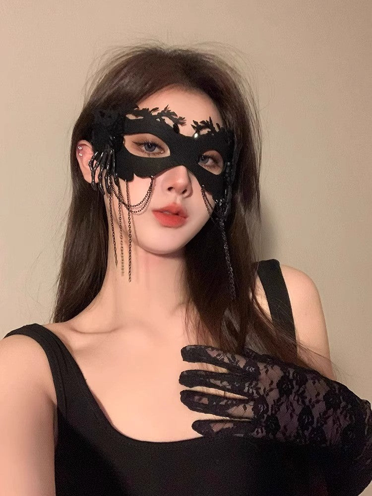 Halloween Black Half Face Mask Girl Eye Mask Lace Mask Party Masquerade Party Dress Up