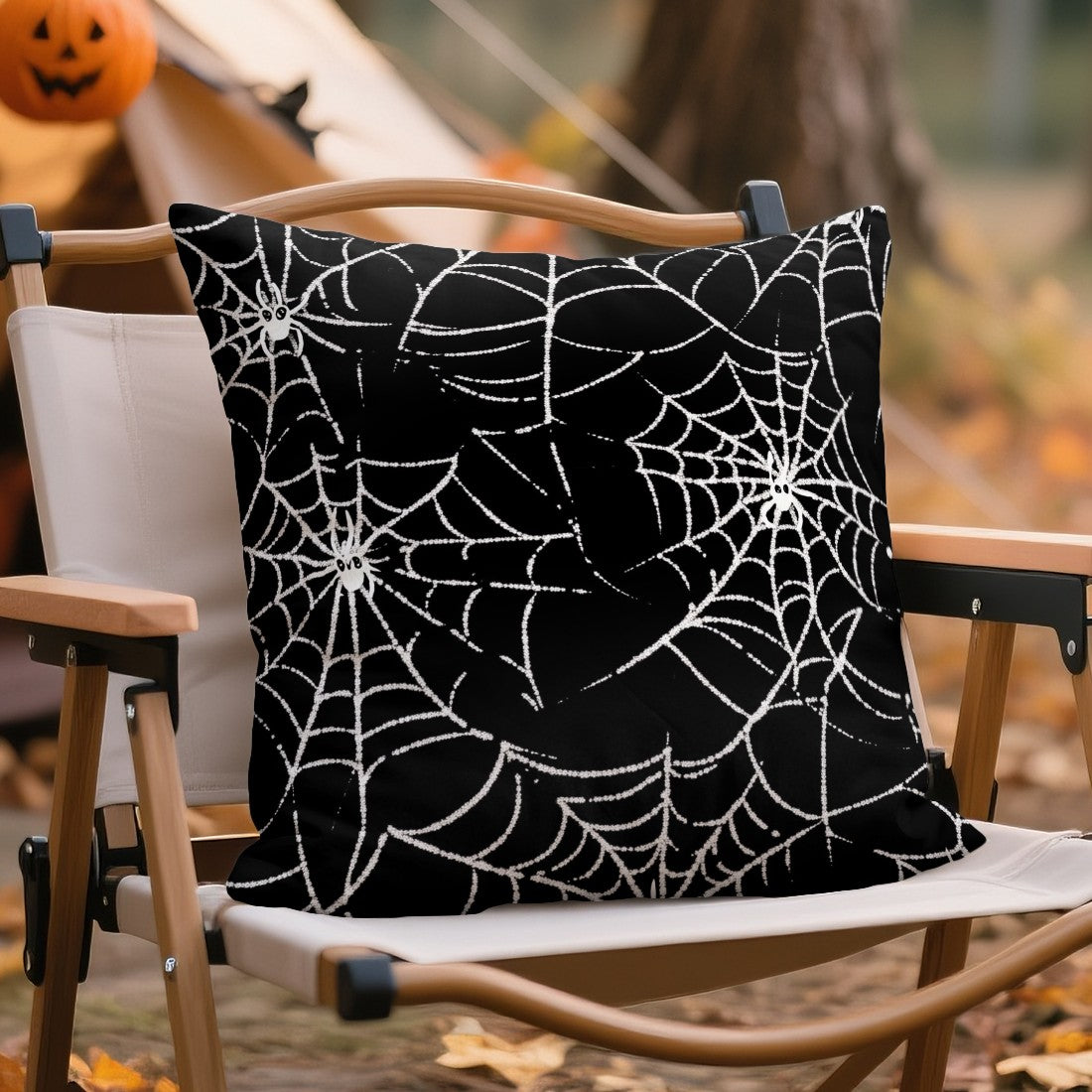 Halloween Ghost Pumpkin Print Cushion Cover Peach Skin Velvet Room Home Sofa Living Office Car Simplicity Pillow Cover 45x45CM