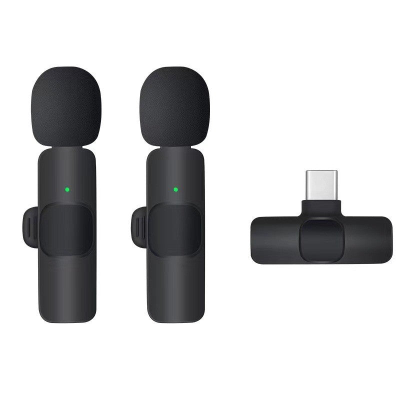Basix Microfone de Lapela Sem Fio 2.4G Portátil para Gravação de Áudio e Vídeo Mini Microfone para iPhone Android Transmissão ao Vivo Jogos Telefone