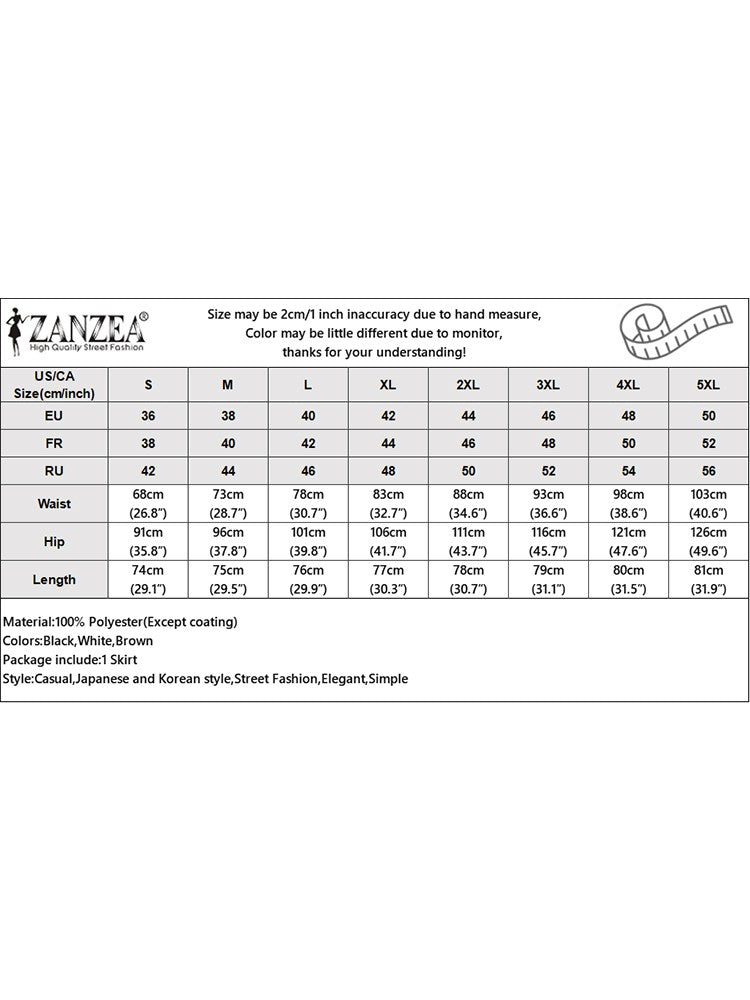 Plus Size 5XL ZANZEA Women PU Leather Midi Jupes Elegant Casual Autumn Loose High Waist Skirt Solid Skirt High Waisted Falda