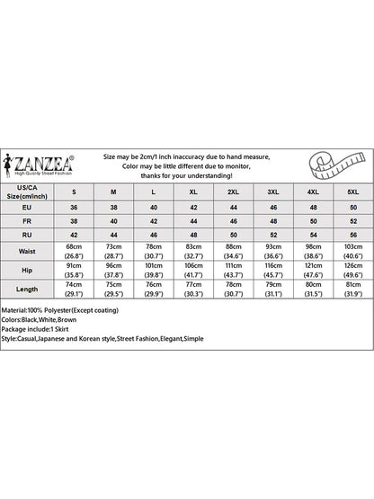 Plus Size 5XL ZANZEA Women PU Leather Midi Jupes Elegant Casual Autumn Loose High Waist Skirt Solid Skirt High Waisted Falda