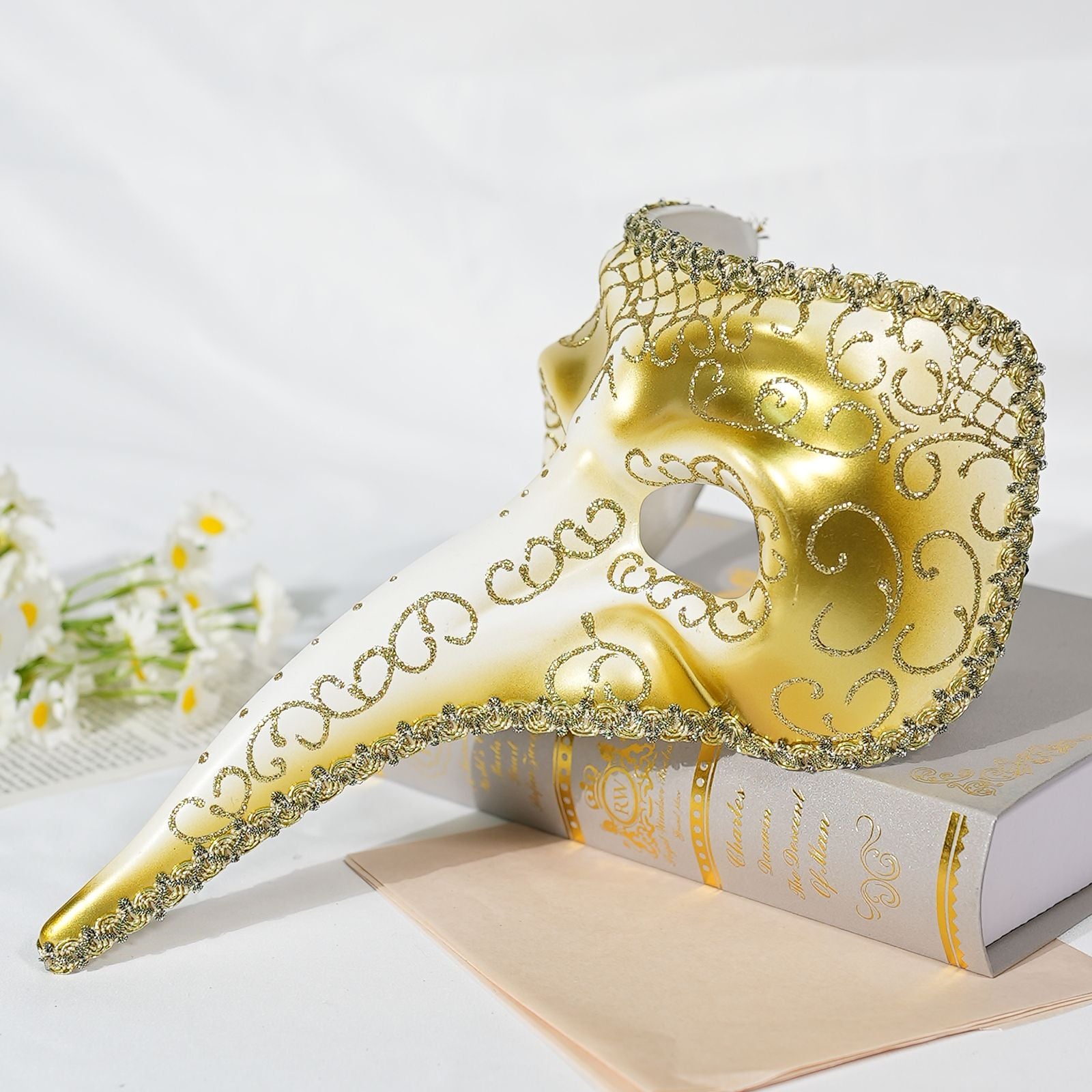 1Pc Venetian Long-Nose Mask, Carnival Mask, Unisex Party Costume Accessory, Perfect Decorative Mask for Role-Playing
