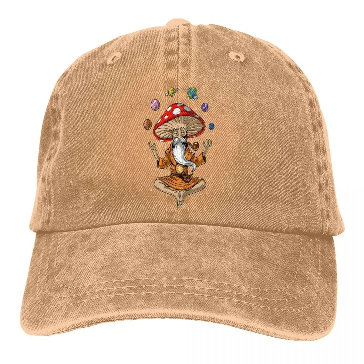 Washed Men's Baseball Cap Magic Mushroom Buddha Trucker Snapback Caps Dad Hat Psychonauts Rasputin Action Game Hats