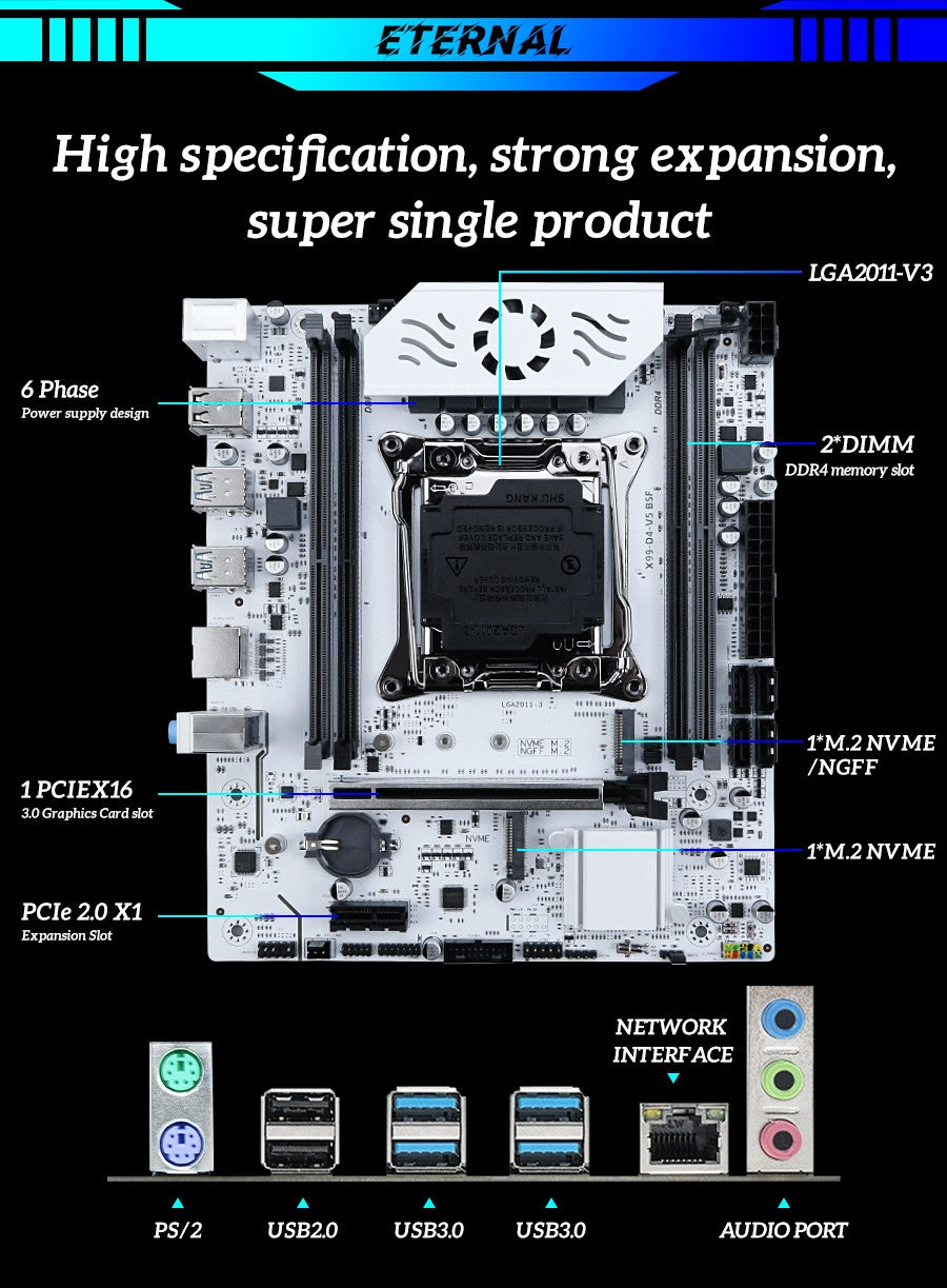 Conjunto Placa-mãe Gamer SOYO X99 C612chip com CPU Intel Xeon E5 2630 V4 DDR4 8G*1 2133MHz RAM Componentes de computador Placa principal TPM2