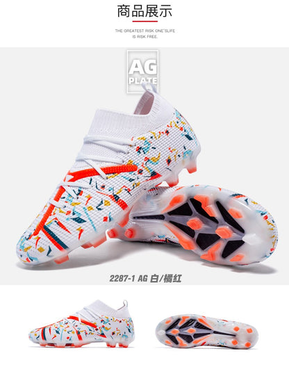 Mens Football Field Boots Ultralight Turf Indoor Society Training Soccer Shoes Cleats for Kids Sneakers TF/FG Football Shoes