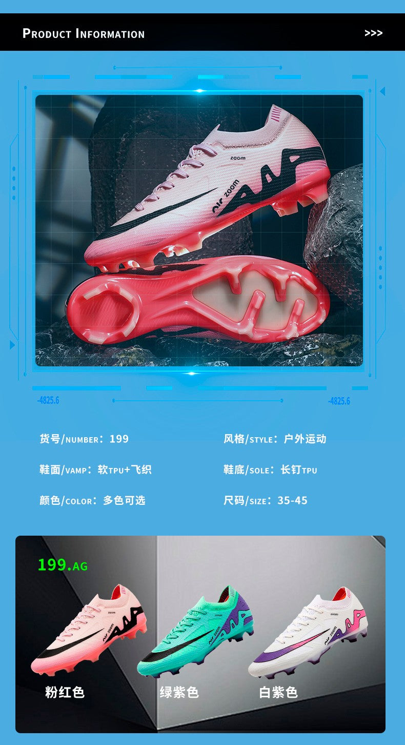 Men Football Shoes Cleats Outdoor Grass Society Training Match Football Field Boots Resistant Studded Soccer Shoes Sport Wear