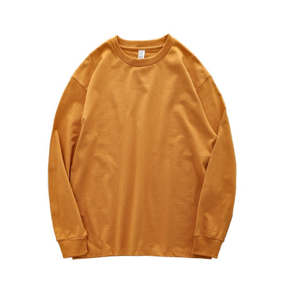 Dukeen 280g Heavyweight Long-Sleeved T-Shirt for Men 100% Cotton Shirts Oversized Solid Color Tops Plain Tees Men's Clothing