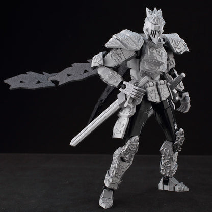 ?9L3D Lucky13 Cavaleiro Armadura Prateada Boneco Articulado Dummy13 com Arma Tripla T13 Brinquedo Colecionável Articulado Impresso em 3D Titan13?