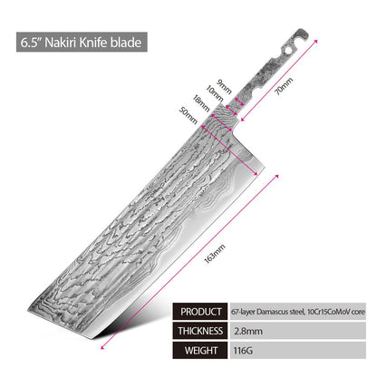 1-6 PCS Kitchen Knife 67 Layers Damascus Steel 10Cr15CoMoV core Kitchen Chef Slicing Utility Paring Knife Set mesh resin Handle