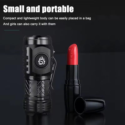Super Bright MINI LED Flashlight USB Torch Rechargeable Zoom Fishing Lantern Powerful 3 Lighting Mode Outdoors Camping Lamp