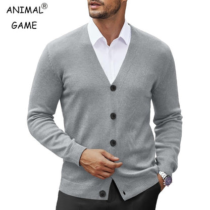 New Men's V Neck Cardigan Sweatcoats Casual Lightweight Button Down Knitted Cardigan Sweater Outdoor Streetwear