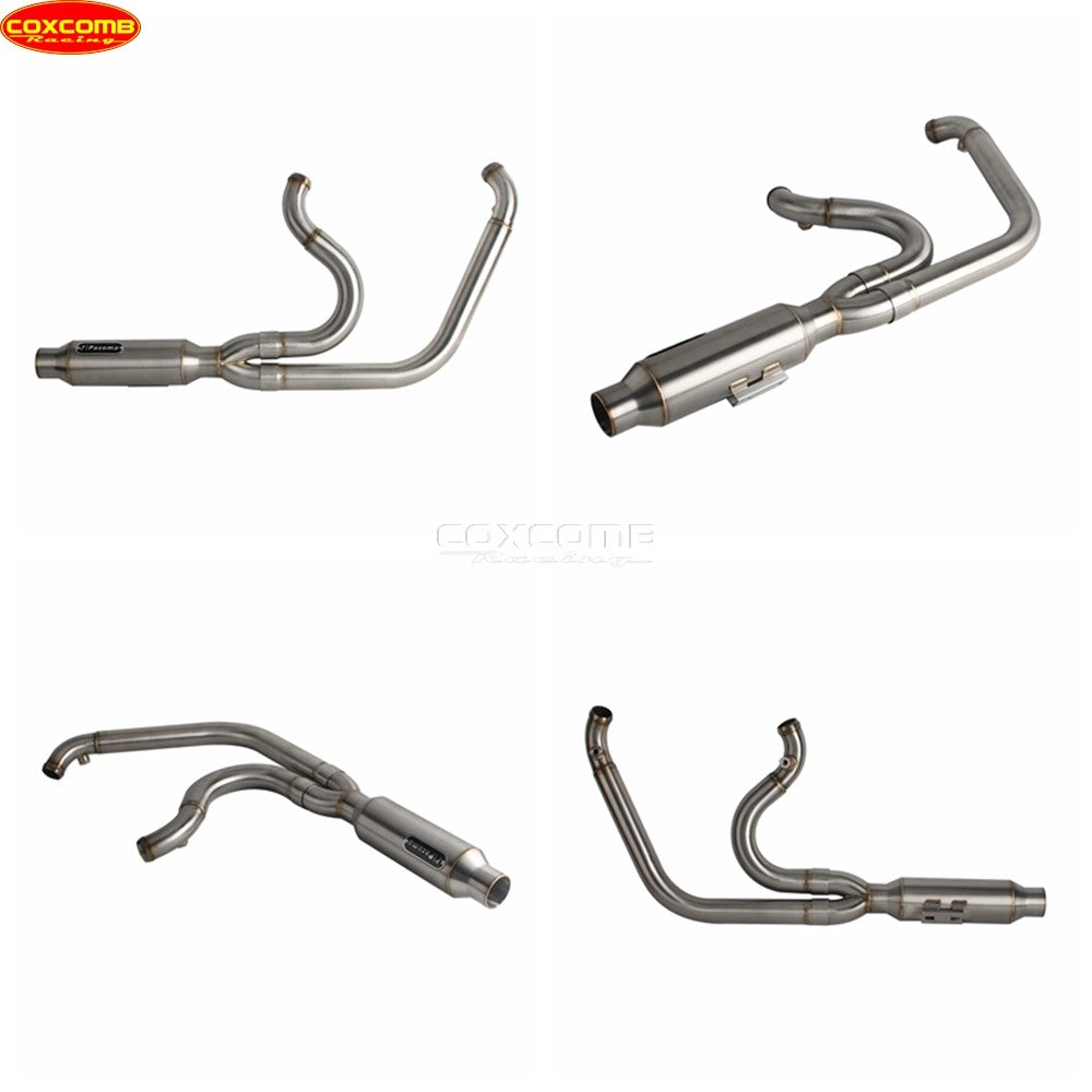Slip On Exhaust Muffler System Motorcycle Complete Exhaust Pipe For Harley Dyna Street Bob FXDB FXDBB FXDBP FXDBI Limited FXDBC